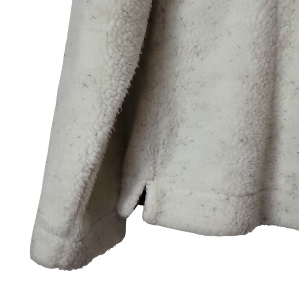 Orvis Womens White Sherpa Button-Up Jacket W/ Tapestry Trim Pockets Size M Polye - Picture 11 of 13